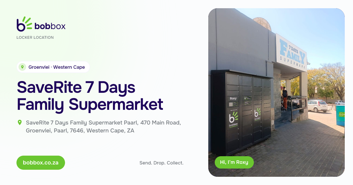Bob Box locker, SaveRite 7 Days Family Supermarket, Paarl